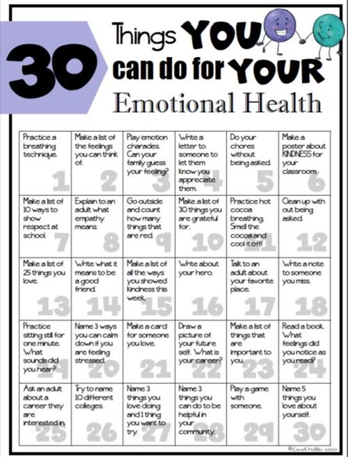 30 things you can do for your emotional health 